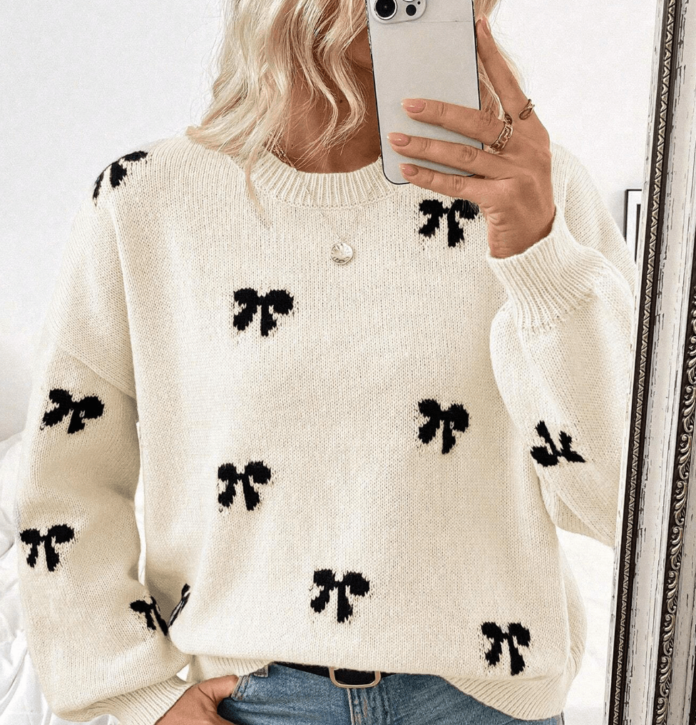Casual Bow Pullover back to school outfits for teen girls